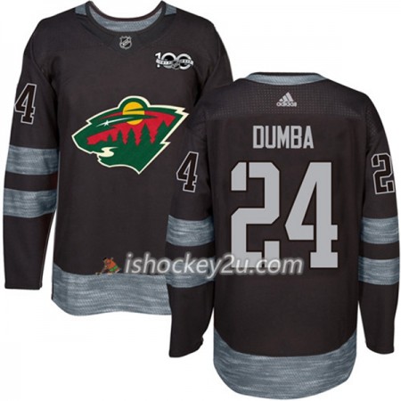 Mænd NHL Minnesota Wild Trøje Matt Dumba 24 1917-2017 100th Anniversary Adidas Sort Authentic